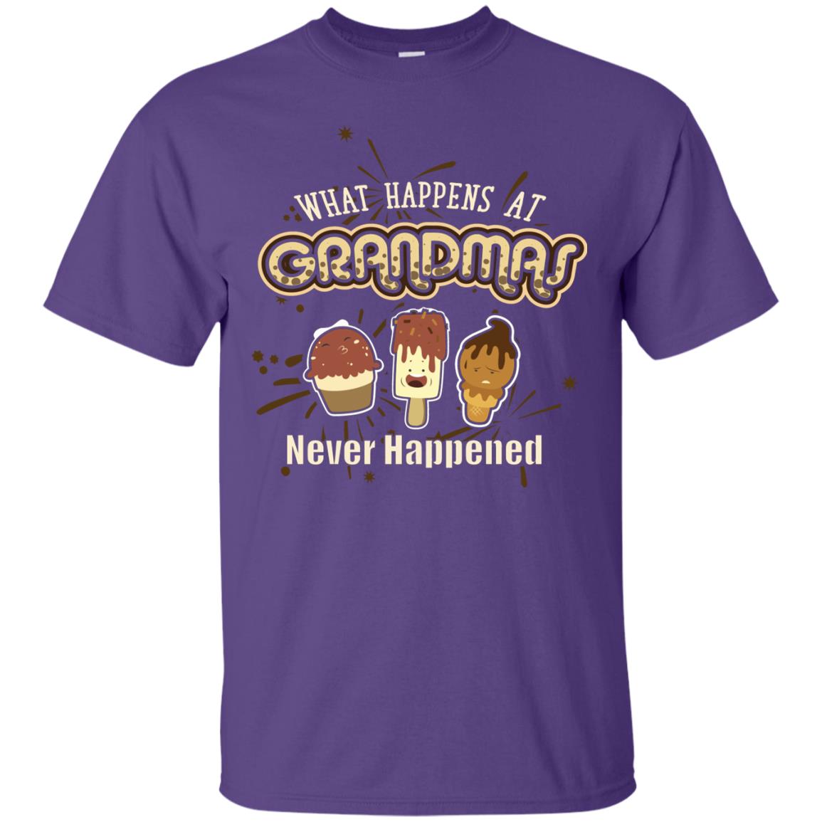 What Happens At Grandmas Never Happened Family Shirt Purple