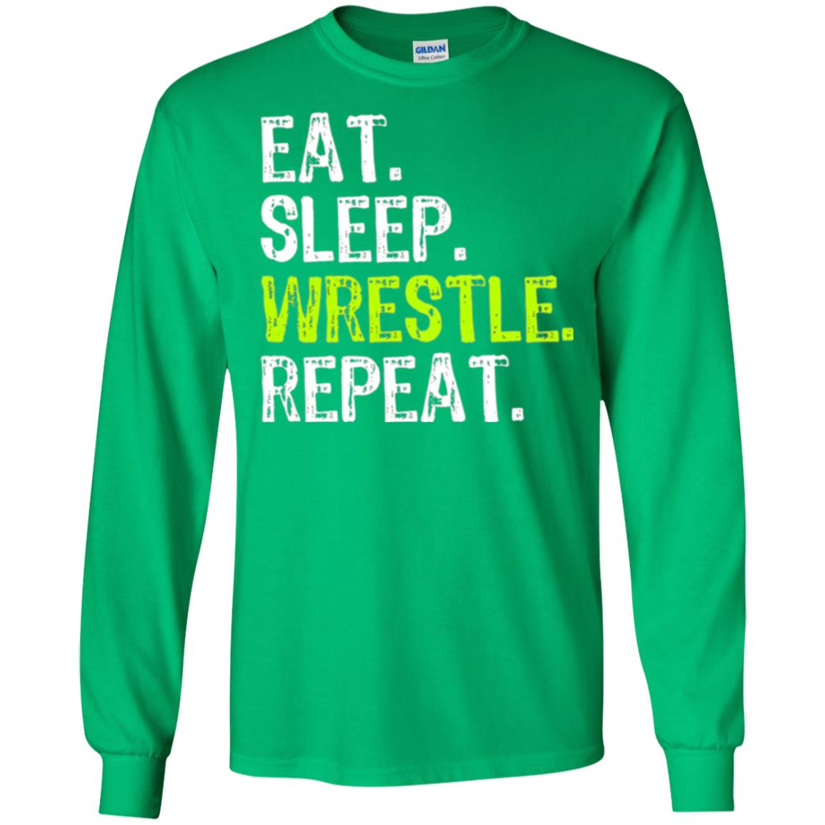 Wrestling T-shirt Eat Sleep Wrestle Repeat Irish Green
