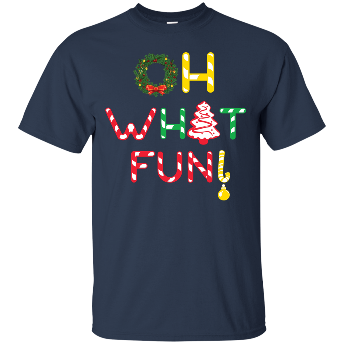 Christmas T-shirt Oh What Fun Navy