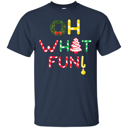 Christmas T-shirt Oh What Fun Navy