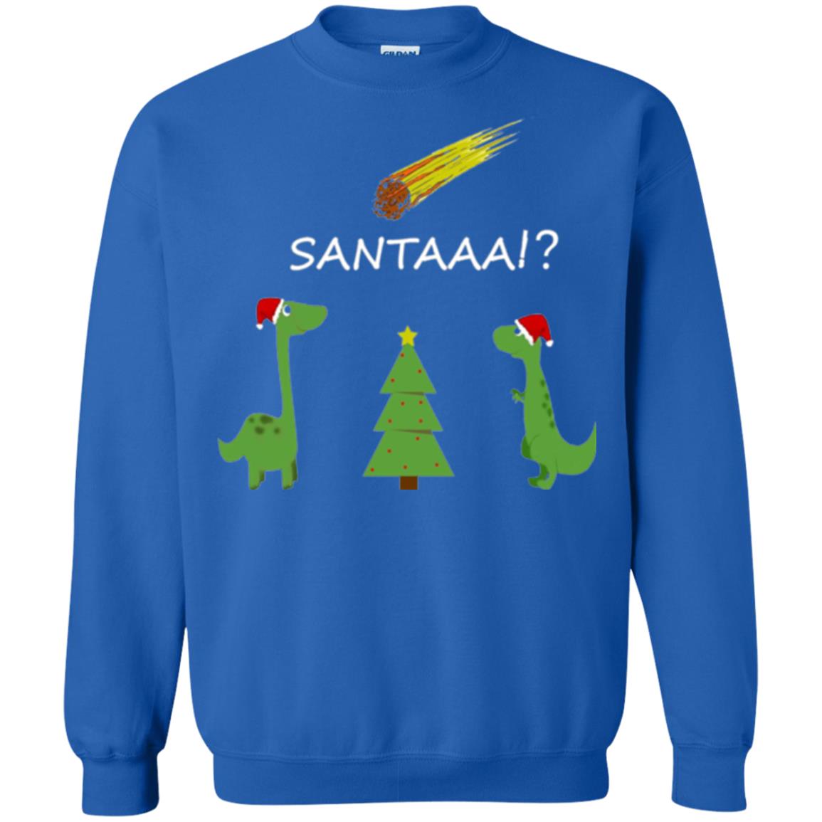 Christmas T-shirt Funny Dinosaus Santaaa Royal