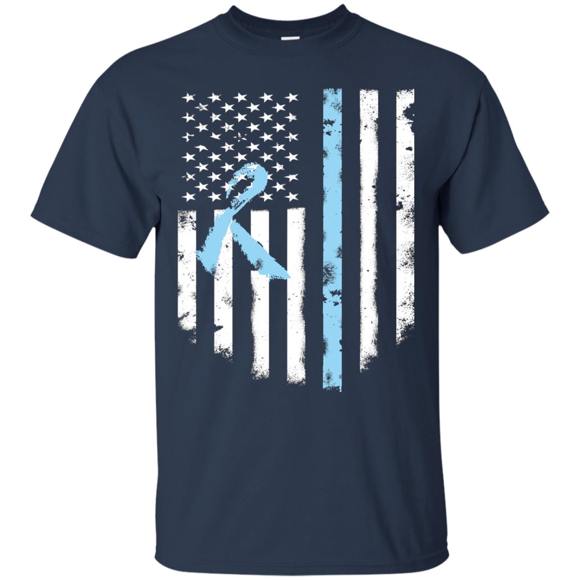 Ribbon American Flag Prostate Cancer Awareness Shirt Navy