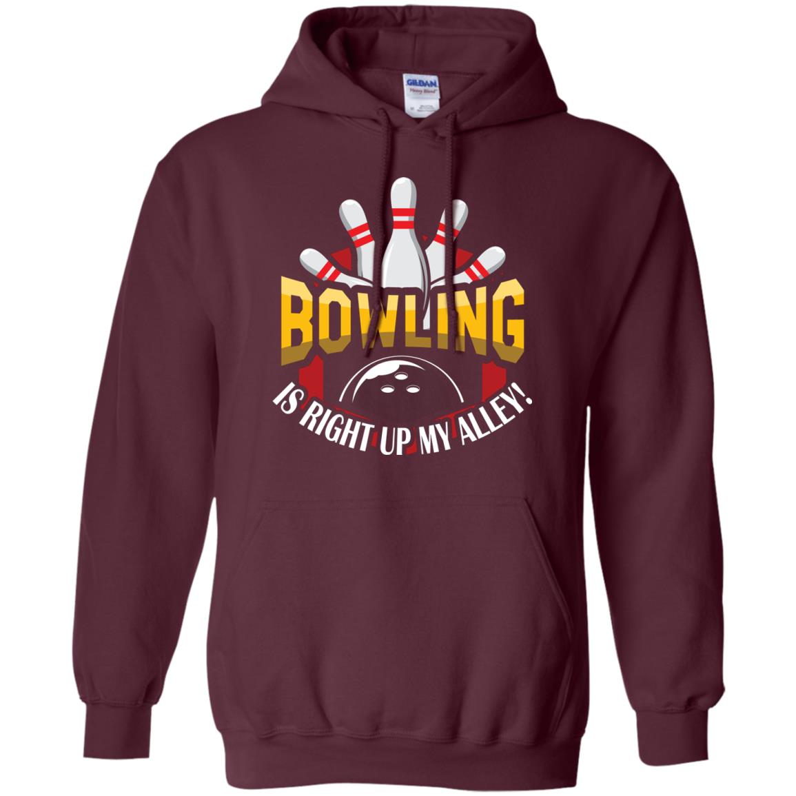 Bowler T-shirt Bowling Is Right Up My Alley Maroon