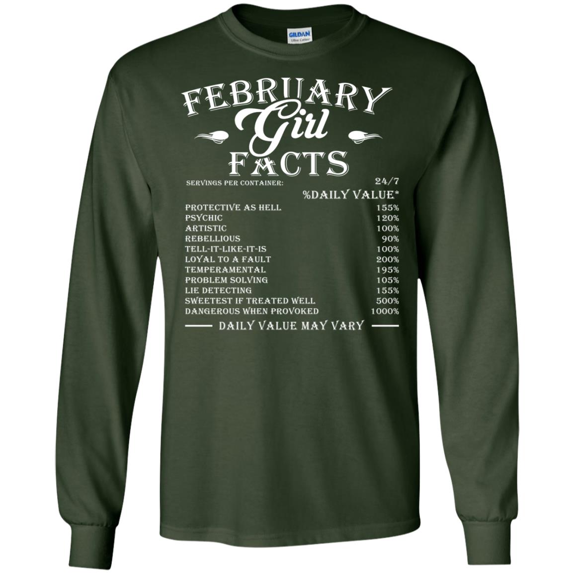 February Girl Facts Facts T-shirt Forest Green