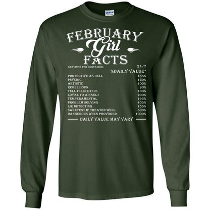 February Girl Facts Facts T-shirt Forest Green
