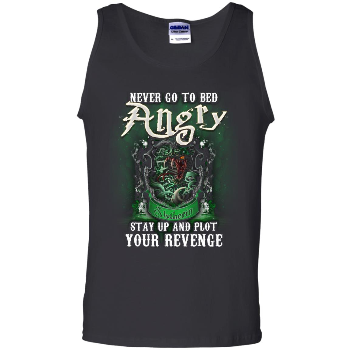 Never Go To Bed Angry Stay Up And Plot Your Revenge Slytherin House Harry Potter Shirt Black