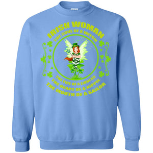 Irish Woman The Soul Of A Witch The Fire Of A Lioness The Heart Of A Hippie The Mouth Of A SailorG180 Gildan Crewneck Pullover Sweatshirt 8 oz.
