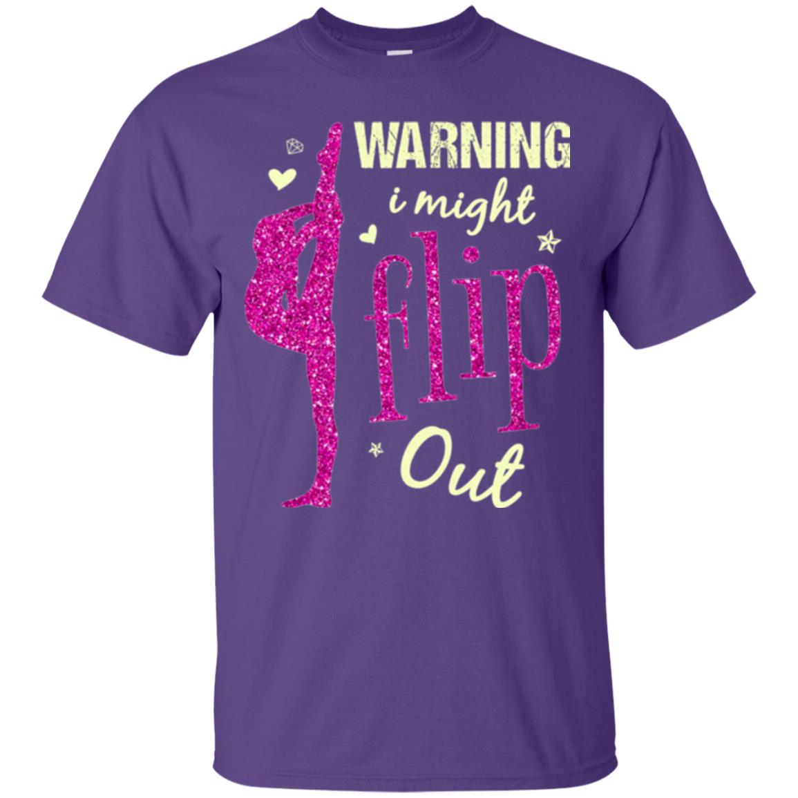 Gymnast T-shirt Warning I Might Flip Out Purple