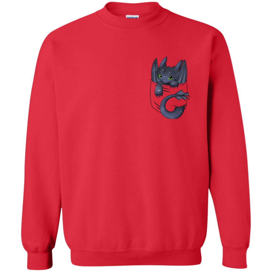 Toothless Dragon In Pocket Shirt Red