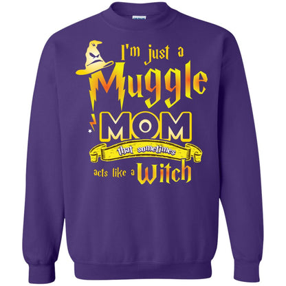 I_m Just A Muggle Mom That Sometimes Acts Like A Witch Fan Harry Potter Shirt For Mom Purple