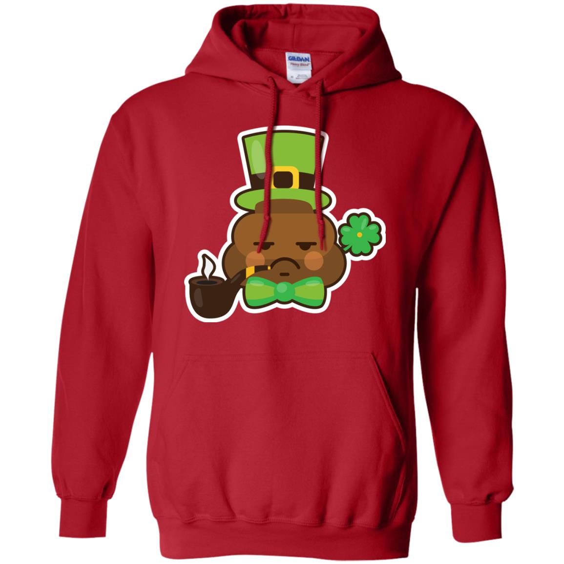 Saint Partick's Day T-shirt Leprechaun Poop Emoji With Patrick Hat Red