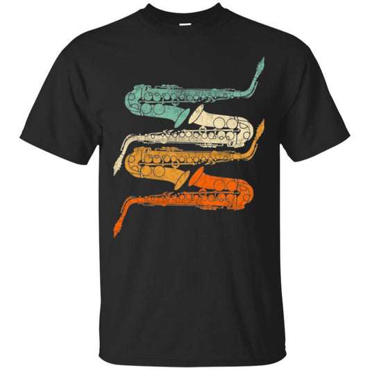 Saxophonist T-shirt Vintage Retro 70s Saxophone Black