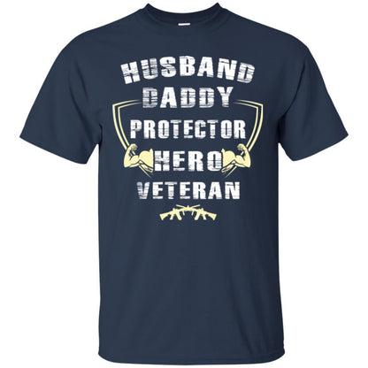 Husband Daddy Protector Hero Veretan T-shirt Navy
