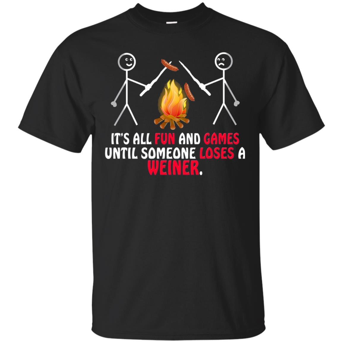 Camper T-shirt It's All Fun And Games Black