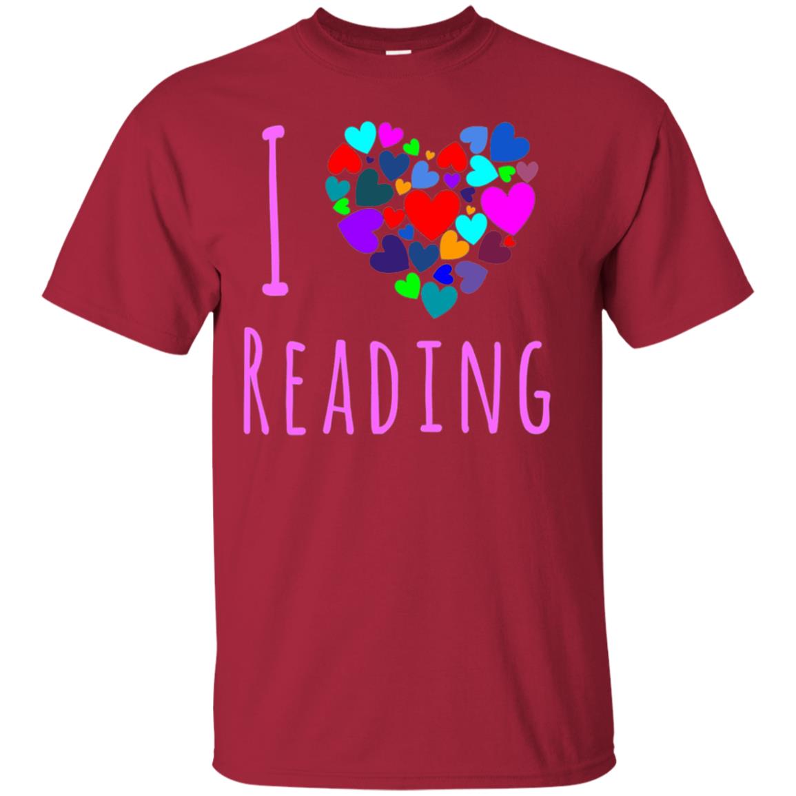 I Love Reading Club Heart Love Books Gift Shirt For Bookworm Cardinal