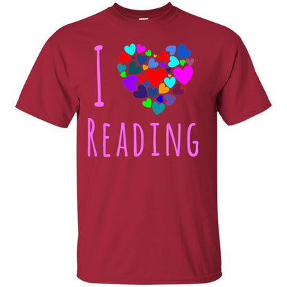 I Love Reading Club Heart Love Books Gift Shirt For Bookworm Cardinal