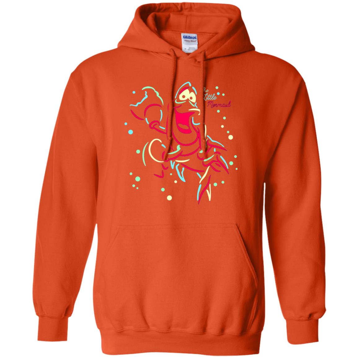 Disney Little Mermaid Neon Sebastian Graphic T-shirt Orange