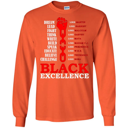 Black Excellence Black Af Proud African American T-shirt Orange