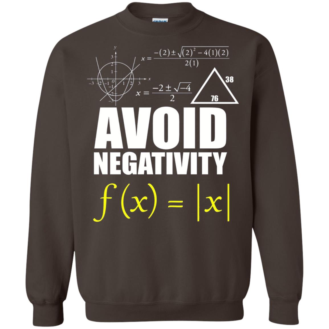 Avoid Negativity Math Teacher T-shirt Dark Chocolate