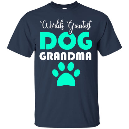 Worlds Greatest Dog Grandma Gift Shirt For Nana Navy