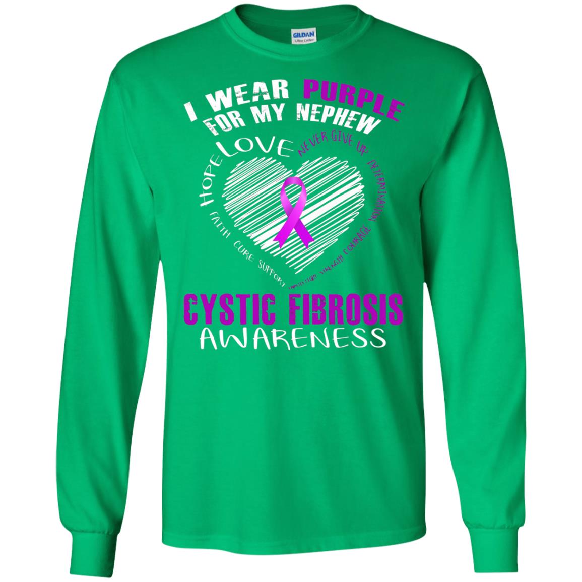 Cystic Fibrosis Awareness T-shirt I Wear Purple Irish Green