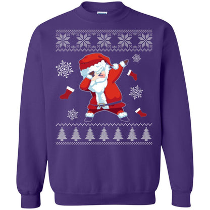 Christmas T-shirt Dabbing Santa Claus Purple