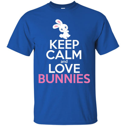 Bunny T-shirt Keep Calm And Love Bunnies Royal