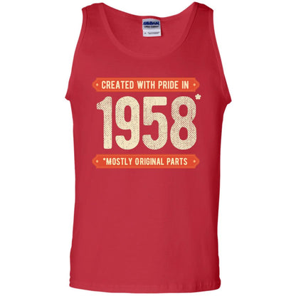 Created With Pride In 1958 Mostly Original Parts 60th Birthday T-shirt Red