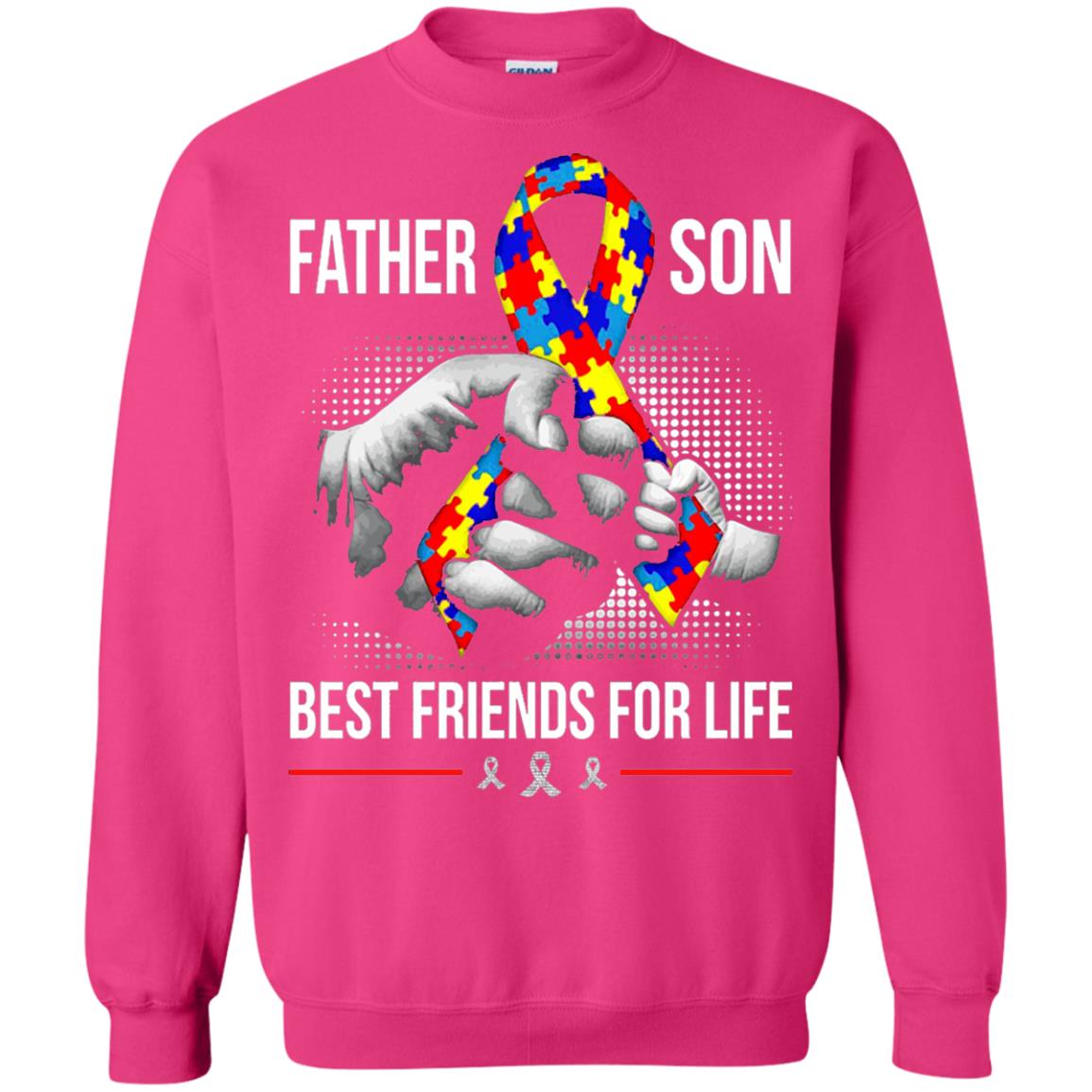 Father And Son Best Friends For Life Autism Awareness T-shirt Heliconia