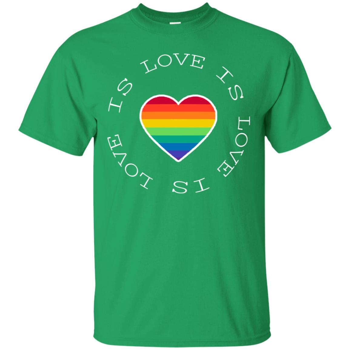 Love Is Love Rainbow Heart Lgbt Support Gift Shirt Irish Green