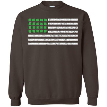 Usa Flag With Irish Shamrock St Patricks Day T-shirt Dark Chocolate