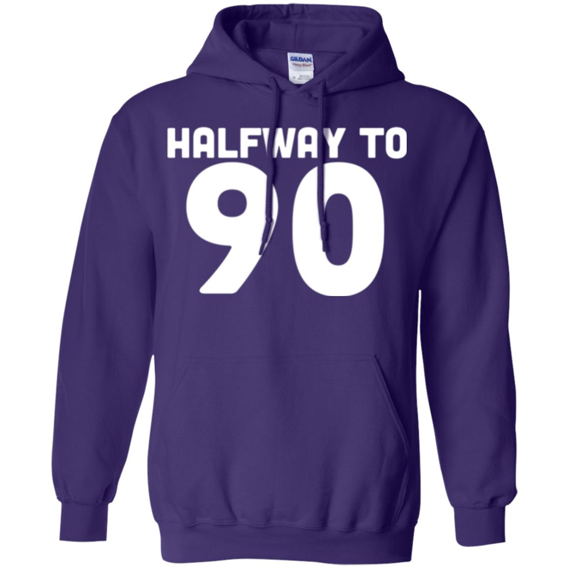Funny 45th Birthday Funny T-shirt Halfway To 90 Purple