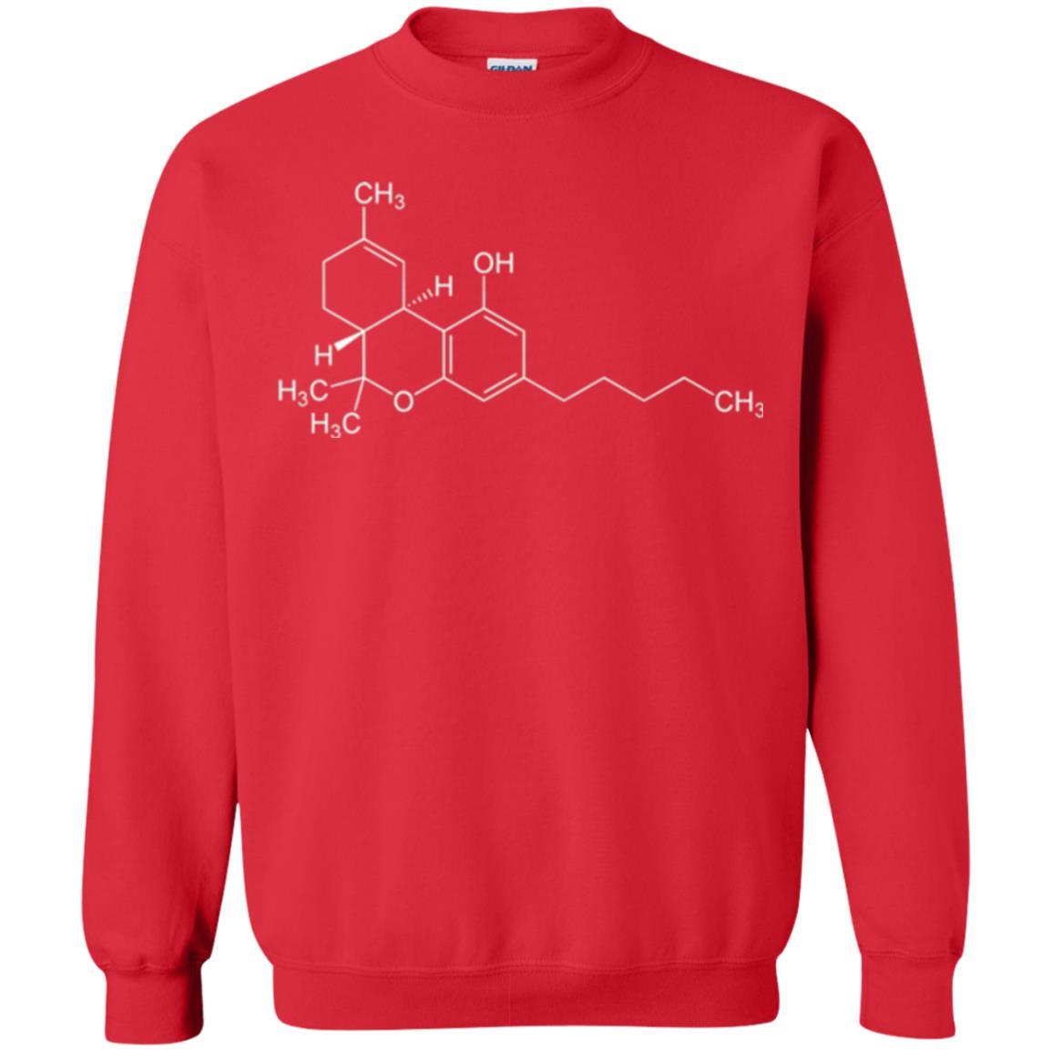 Cannabis T-shirt Thc Molecule Tetrahydrocannabinol Red