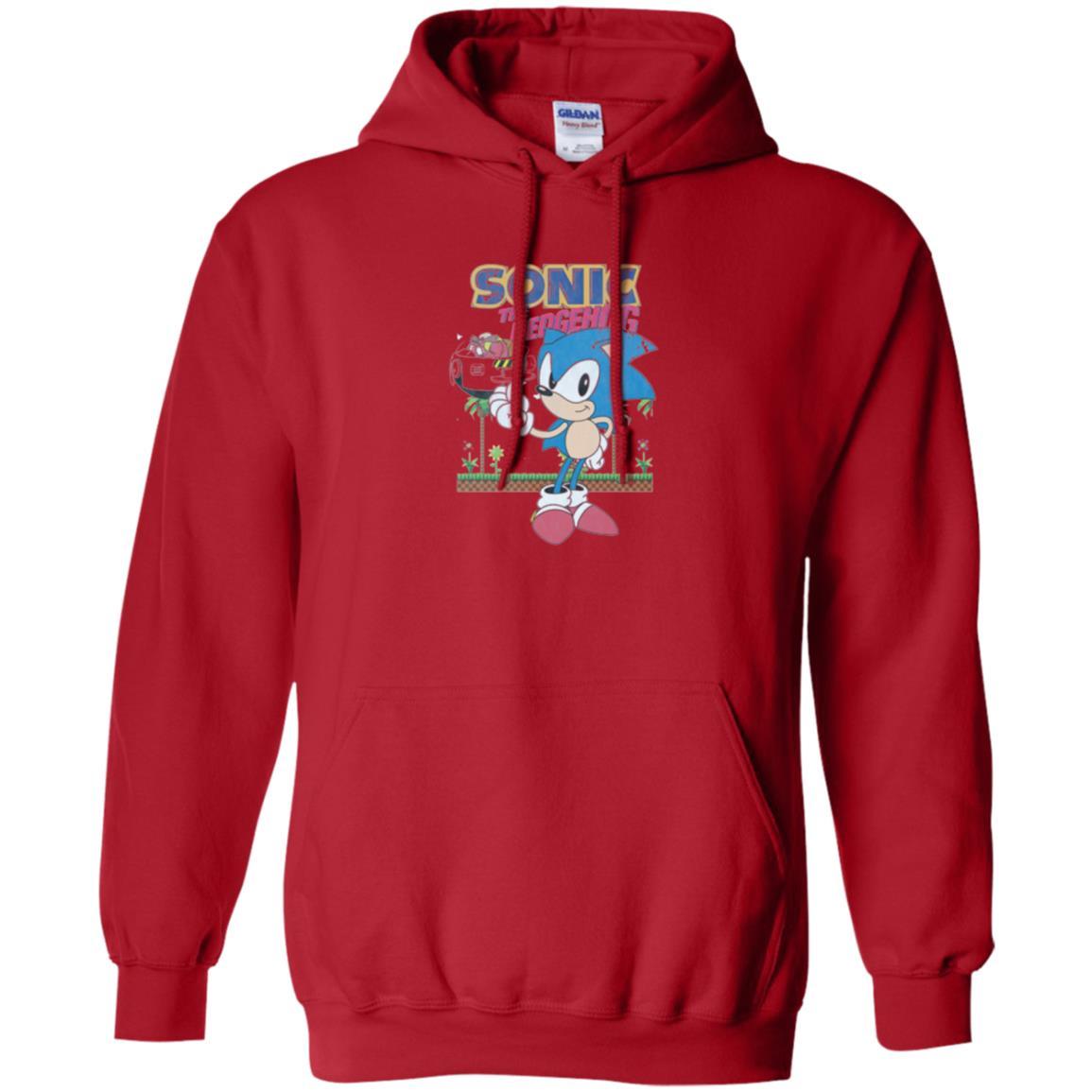 Gamer T-shirt Sega Sonic The Hedgehog Battles Dr. Eggman Robotnik Red