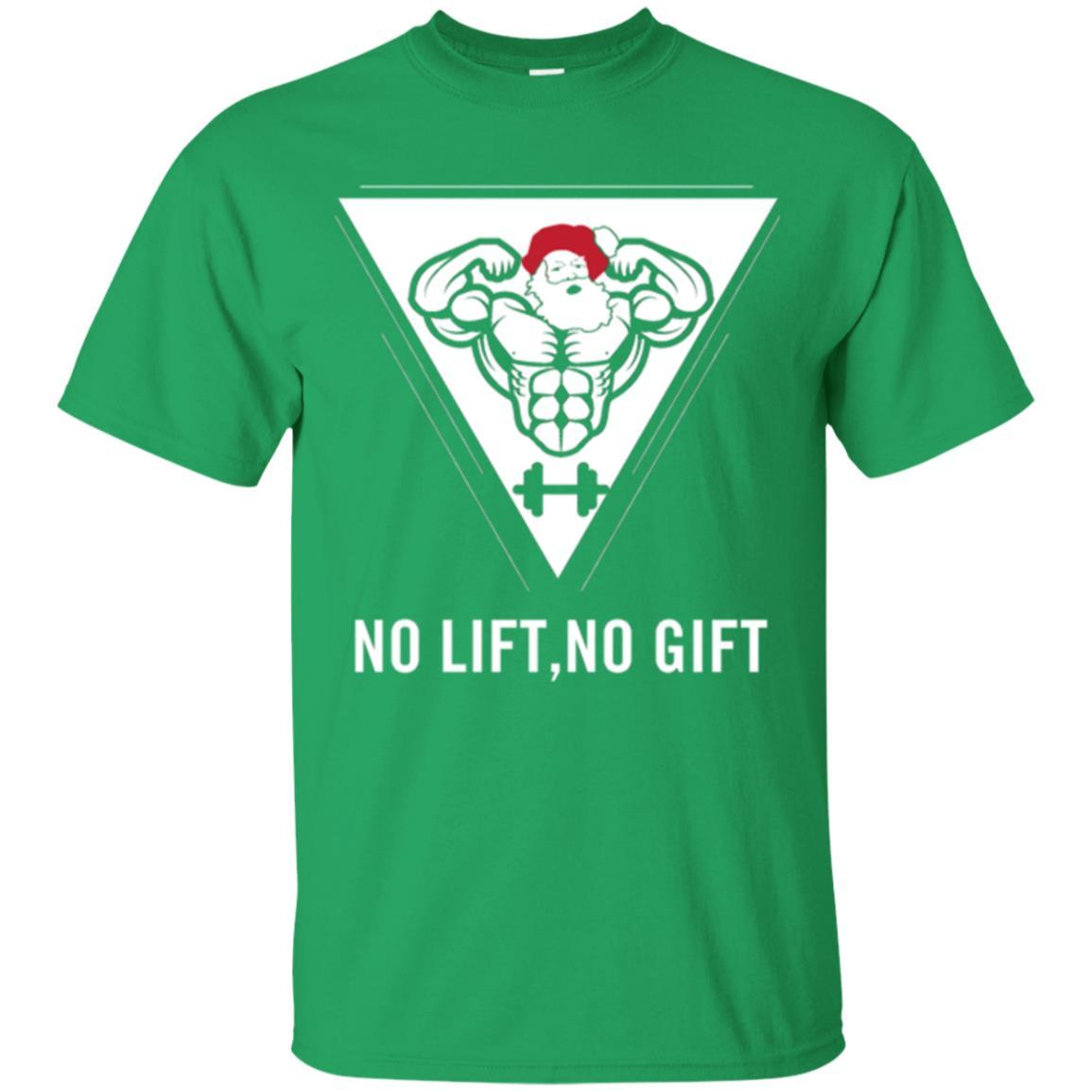 Gymer T-shirt Santa Claus No Lift No Gift Irish Green