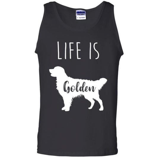 Golden Retriever Lovers T-shirt Life Is Golden Black