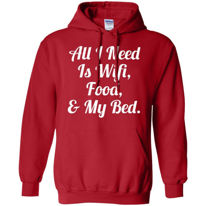 All I Need Is Wifi Food My Bed T-shirt Red