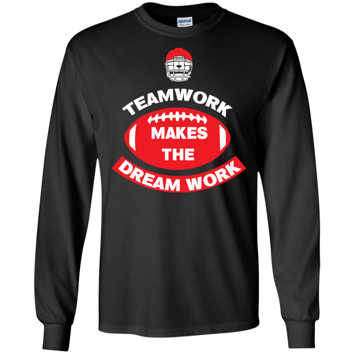 Football T-shirt TeamWork Makes The Dreamwork Black