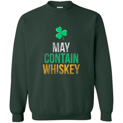 Funny St. Patricks Day T-shirt May Contain Whiskey Forest Green