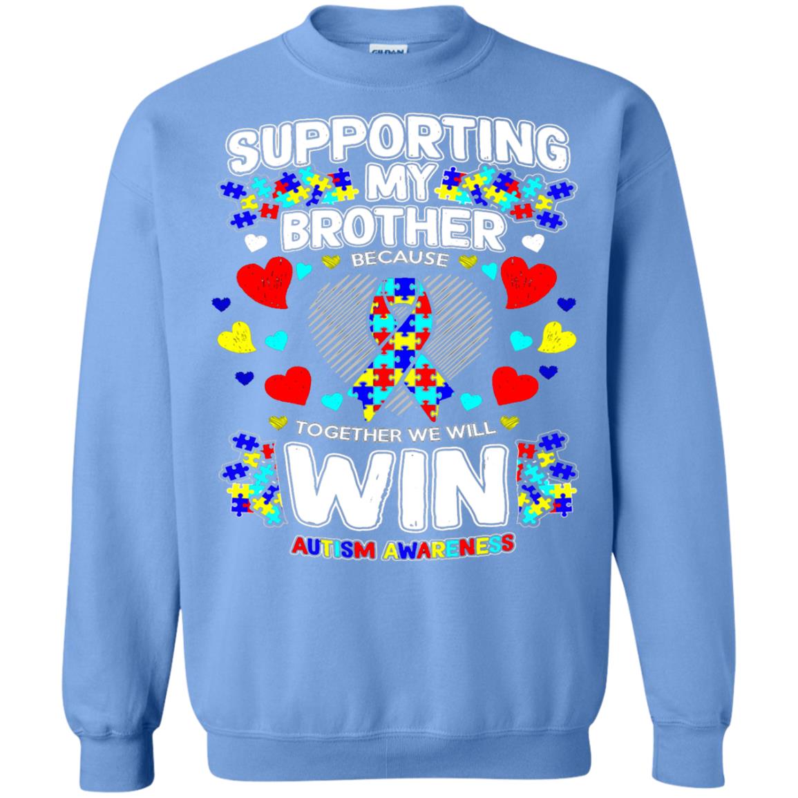 Autism Awareness Shirts For Supporting My Brother Carolina Blue