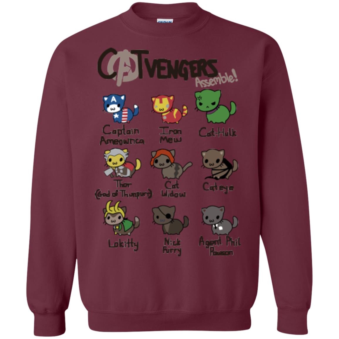 Catvengers Cat Lover Shirt Maroon