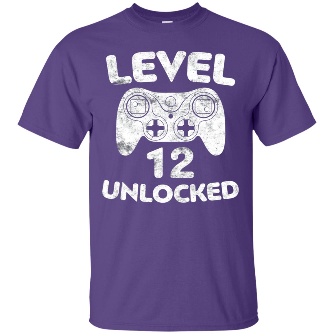 Level 12 Unlocked 12th Video Gamer Birthday Shirt Purple