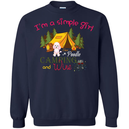 I’m A Simple Girl I Love Poodle Camping And Wine Shirt Navy