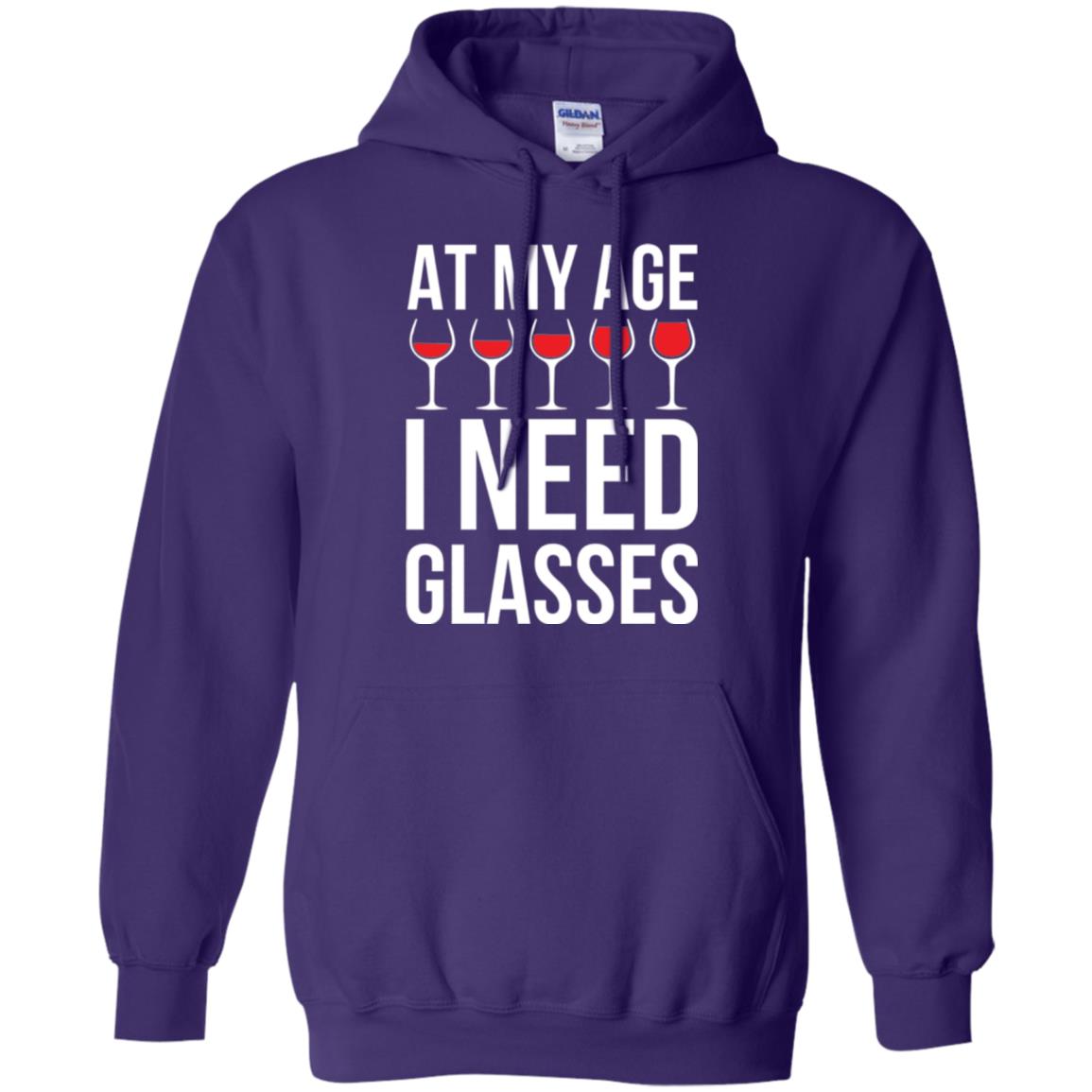 Wine Lovers T-shirt At My Age I Need Wine Glasses Purple
