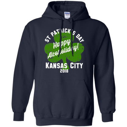 Kansas City 2018 Shamrock St Paddys Green Tshirt St. Patricks Day Navy