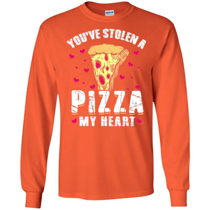 Funny Valentines Day Shirt Food Gift You_ve Stolen Pizza My Heart Orange