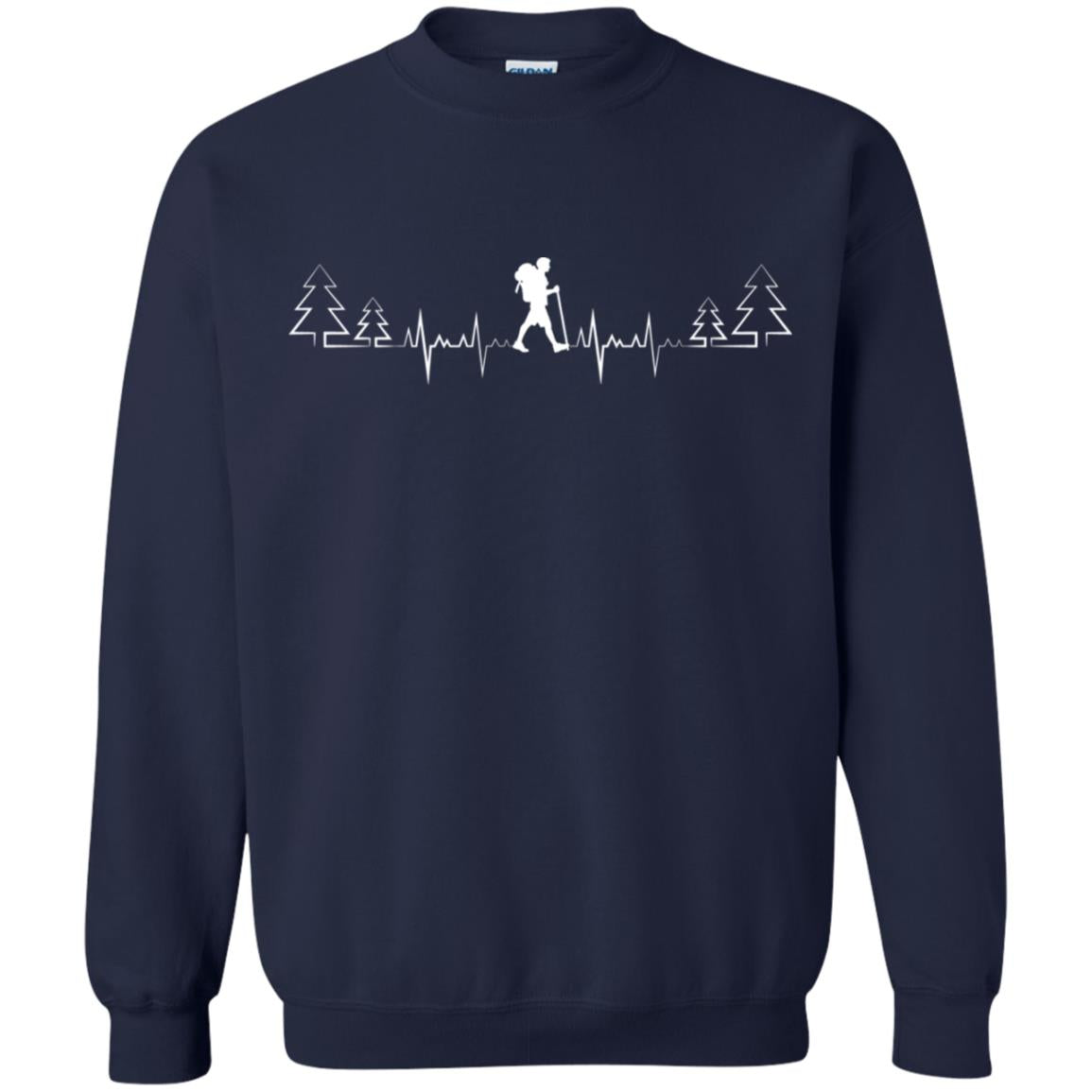 Heart Beat Hiking Lovers Shirt Navy