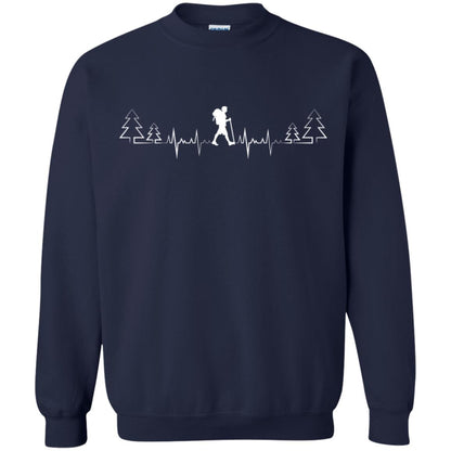 Heart Beat Hiking Lovers Shirt Navy