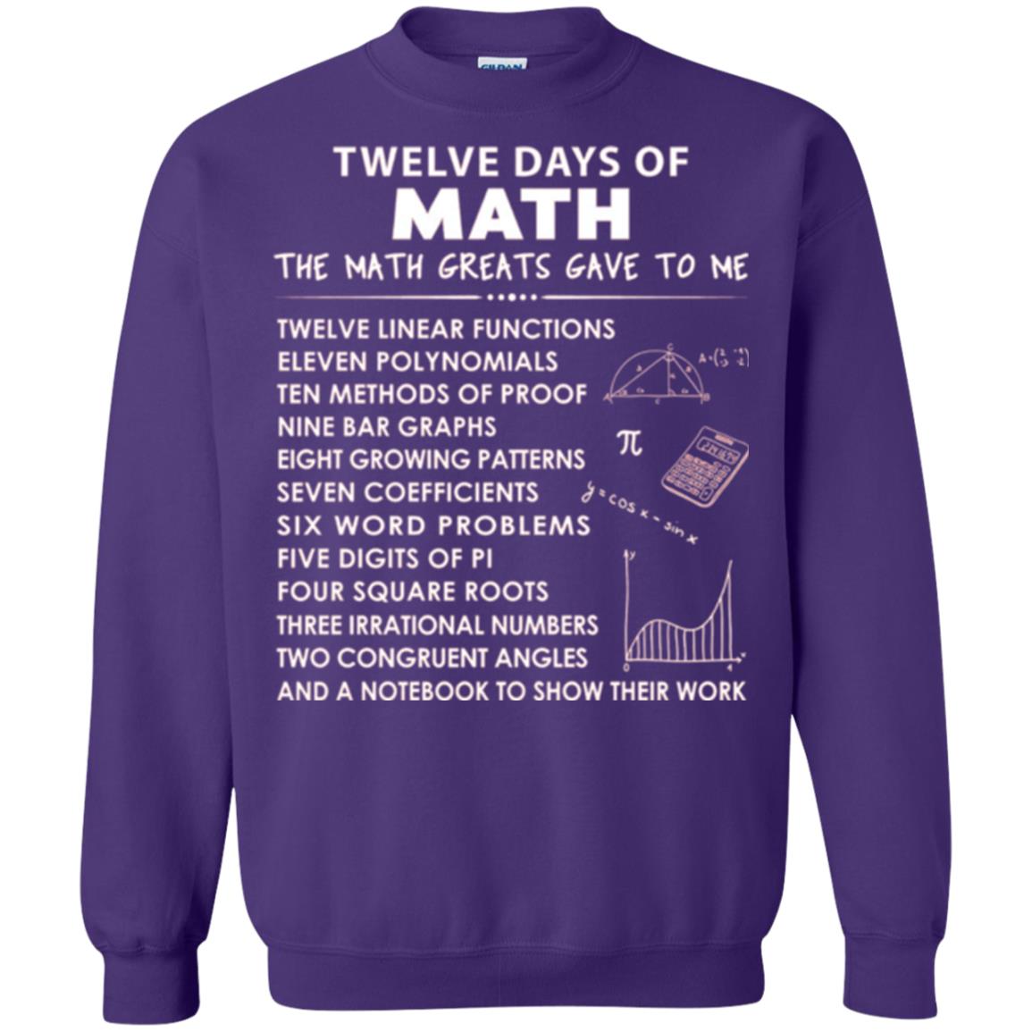 Math T-shirt Twelve Days Of Math Purple