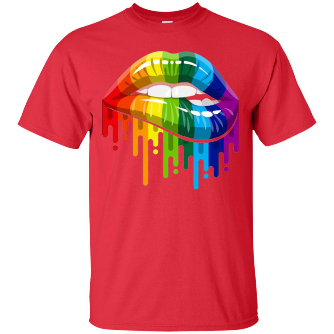 Rainbow Lips Pride Lgbt T-shirt Red